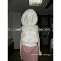 Knitted jacket with lamb fur